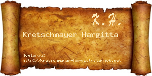 Kretschmayer Hargitta névjegykártya